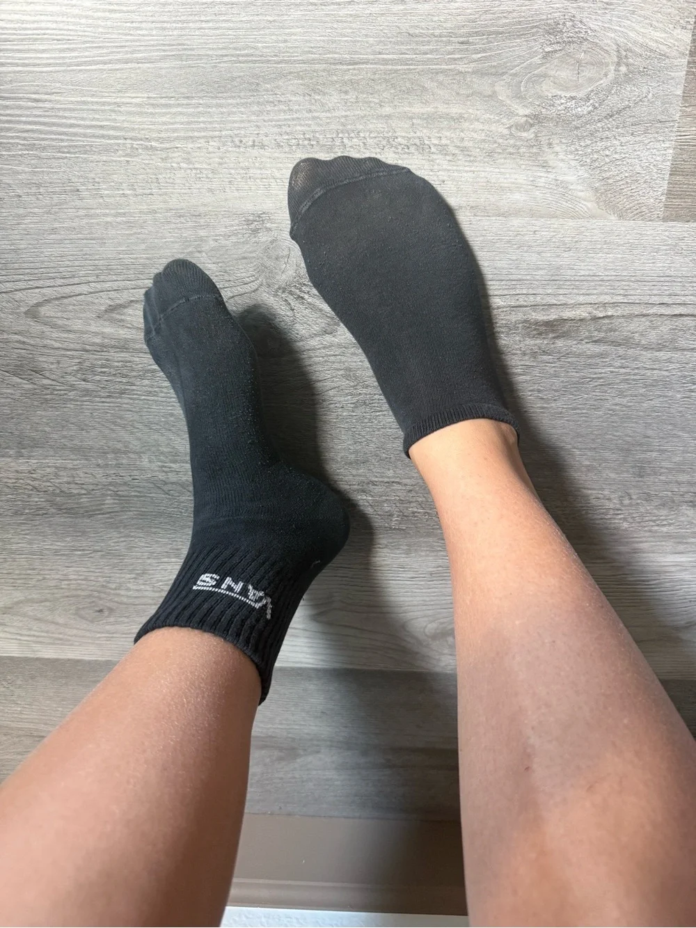 Mismatched VANS Plain Black Socks Gym Workout Used
